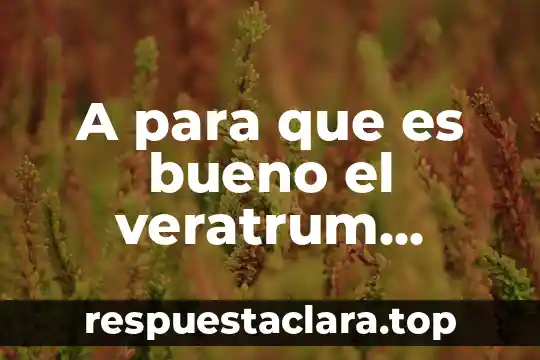 Qué es bueno para quitar lo amarillo de las uñas 5 A para que es bueno el veratrum album