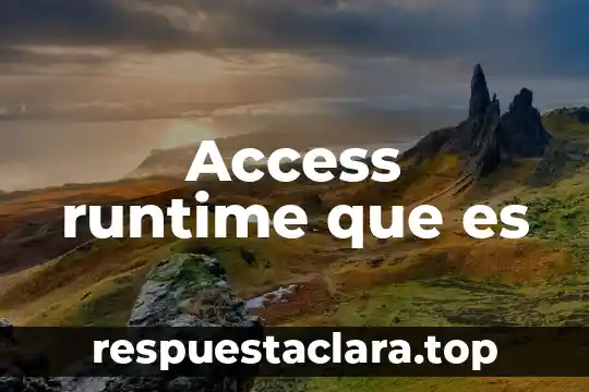 Access runtime que es
