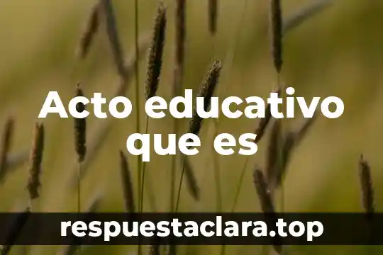 Que es un acto administartivo juridicas unam 5 Acto educativo que es