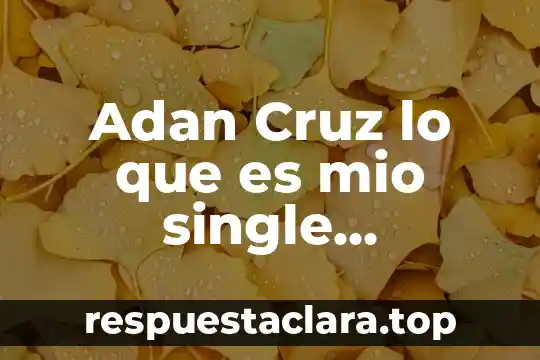 Adan Cruz lo que es mio single descargar
