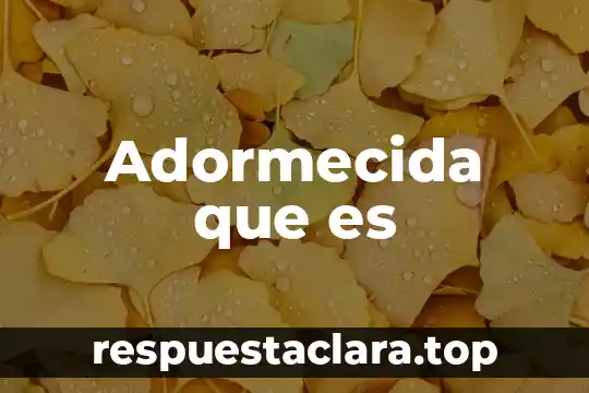 Adormecida que es