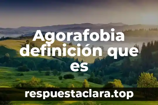 Agorafobia definición que es