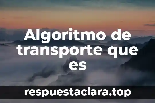 Algoritmo de transporte que es