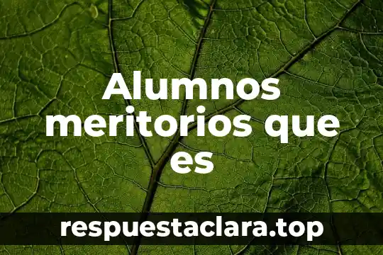 Alumnos meritorios que es