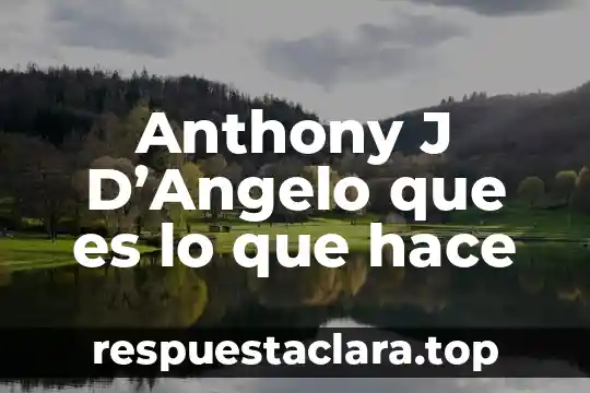 Que es lo que hace una operadora automotriz 6 Anthony J D’Angelo que es lo que hace