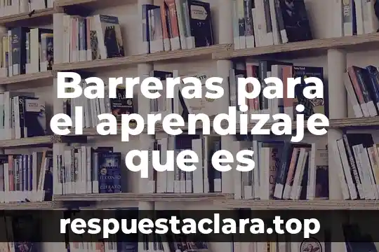 Barreras para el aprendizaje que es