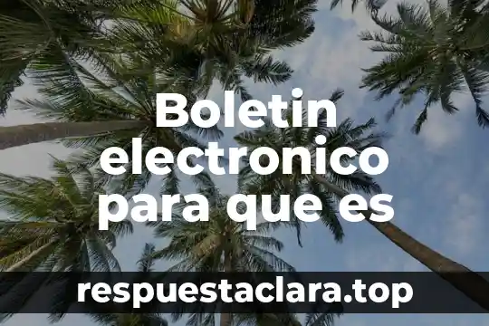 Boletin electronico para que es