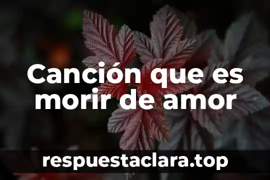 Canción que es morir de amor