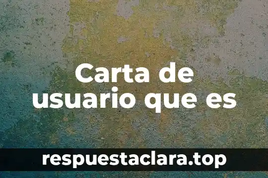 Carta de usuario que es