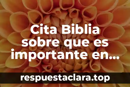 Cita Biblia sobre que es importante en la vida