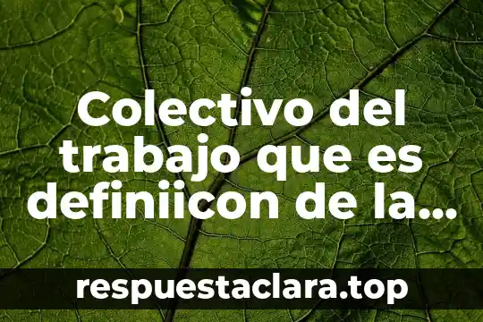 Colectivo del trabajo que es definiicon de la materia