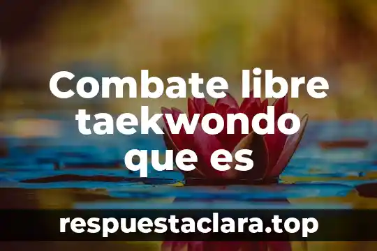 Que es el significado de taekwondo 6 Combate libre taekwondo que es
