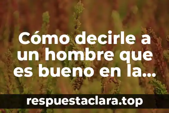 Como decirle por msj a un hombre que es guapo 3 Cómo decirle a un hombre que es bueno en la cama