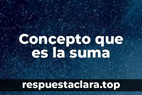 Concepto que es la suma