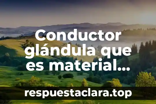 Que es un conductor musical 7 Conductor glándula que es material eléctrico