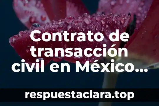 Que es el nombre codigo civil 5 Contrato de transacción civil en México que es
