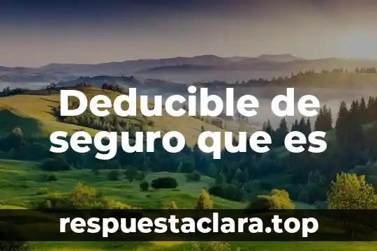 Deducible de seguro que es