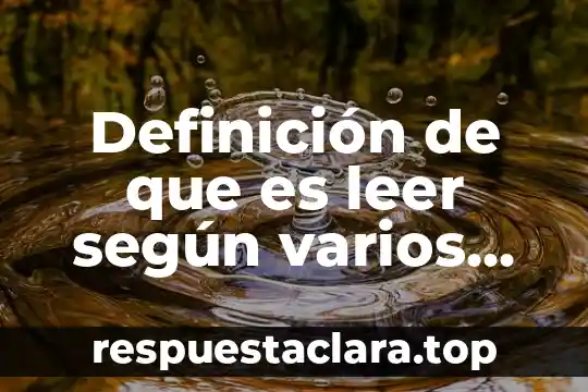 Definición de que es leer según varios autores