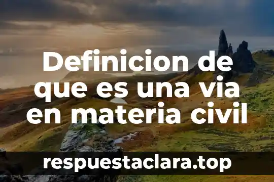 Definicion de que es una via en materia civil