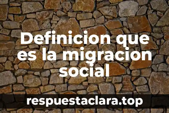 Definicion que es la migracion social