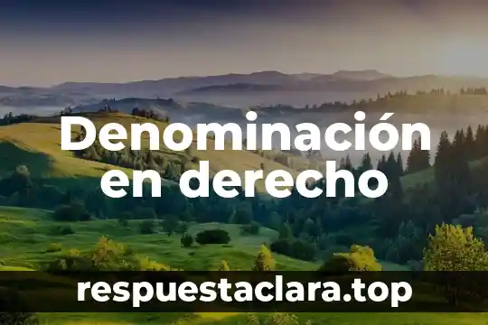 Denominación en derecho