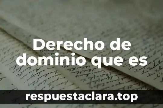 Derecho de dominio que es