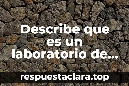 Describe que es un laboratorio de química