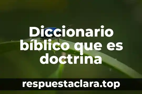 Diccionario bíblico que es doctrina