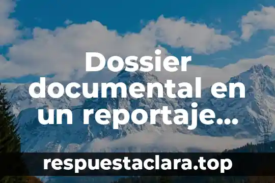 Dossier documental en un reportaje qué es