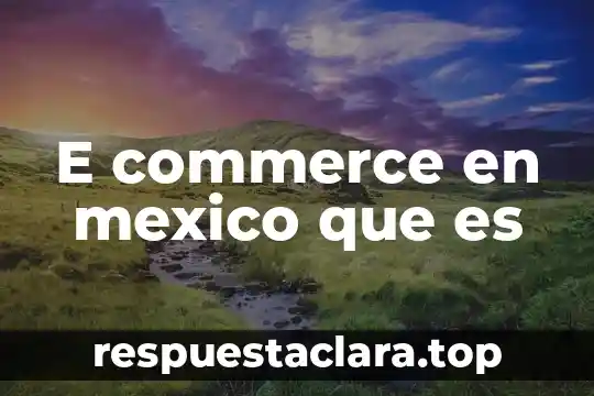 E commerce en mexico que es