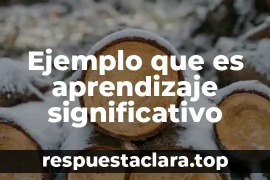 Que es el aprendizaje significativo para las escuelas 4 Ejemplo que es aprendizaje significativo