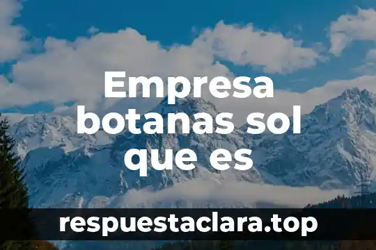 Empresa botanas sol que es