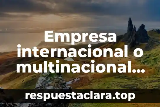 Empresa internacional o multinacional que es