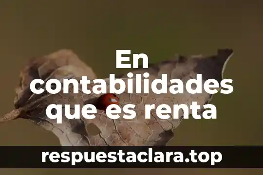 En contabilidades que es renta