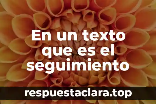 En un texto que es el seguimiento