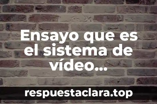 Ensayo de que es microsoft project 6 Ensayo que es el sistema de vídeo compuesto