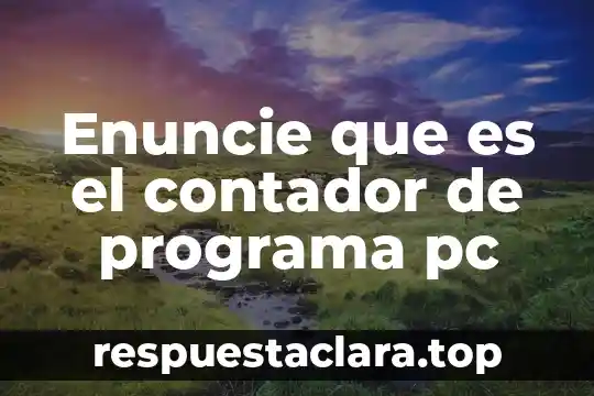 Enuncie que es el contador de programa pc