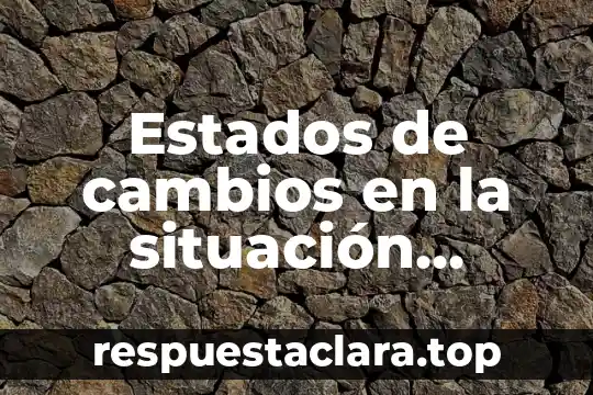 Estados de cambios en la situación financiera que es