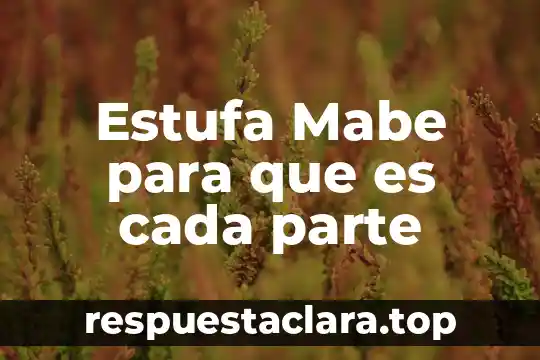 Estufa Mabe para que es cada parte