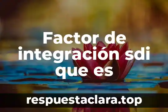 Factor de integración sdi que es