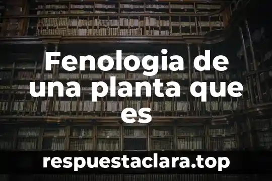 Fenologia de una planta que es