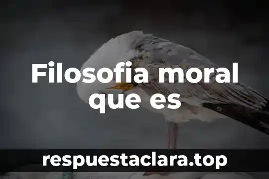 Filosofia moral que es