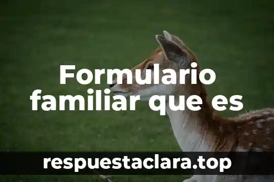 Formulario familiar que es
