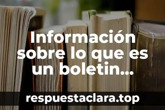 Información sobre lo que es un boletin informativo