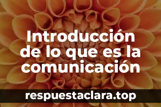 Introducción de lo que es la comunicación
