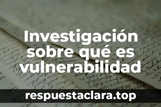 Investigación sobre qué es vulnerabilidad