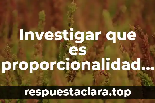 Investigar que es proporcionalidad directa