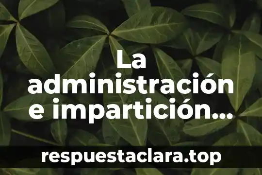 La administración e impartición de justicia que es