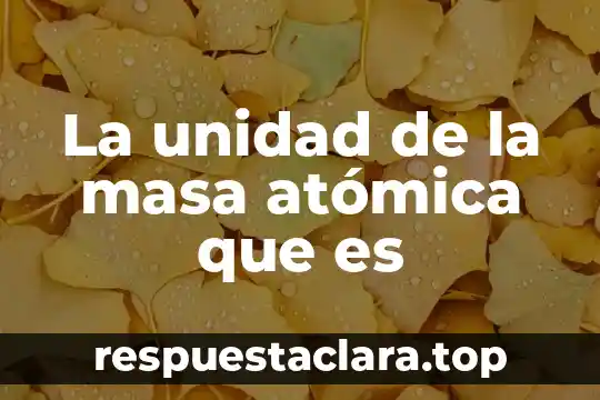 La unidad de la masa atómica que es
