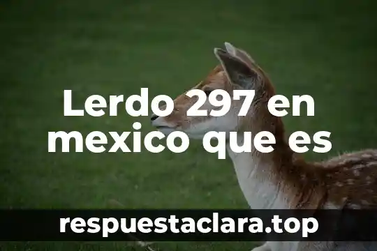 Qué es un nombre comercial en México 5 Lerdo 297 en mexico que es